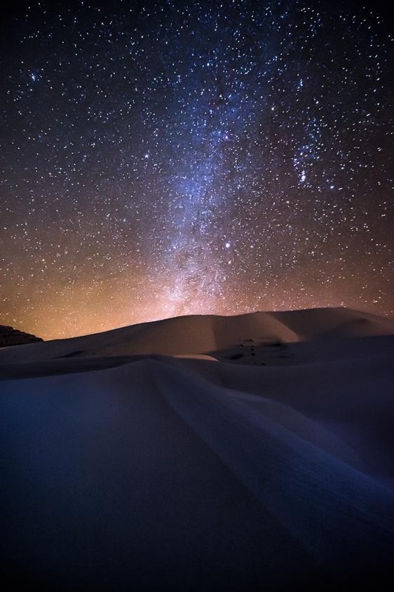 Prominent view of milky way over Eureka Dunes Death Valley, Take at approximately 2am.